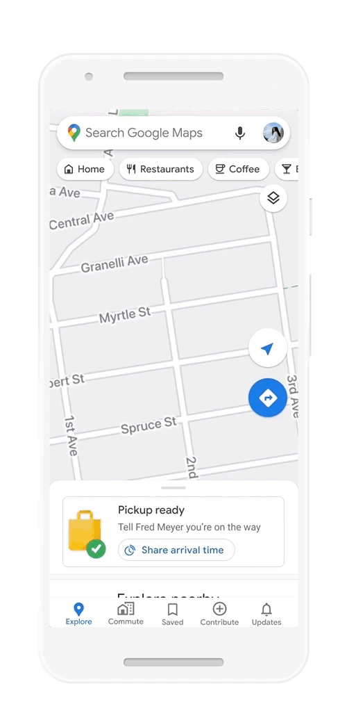 Google Maps проверка статуска заказа и маршрут самовывоза